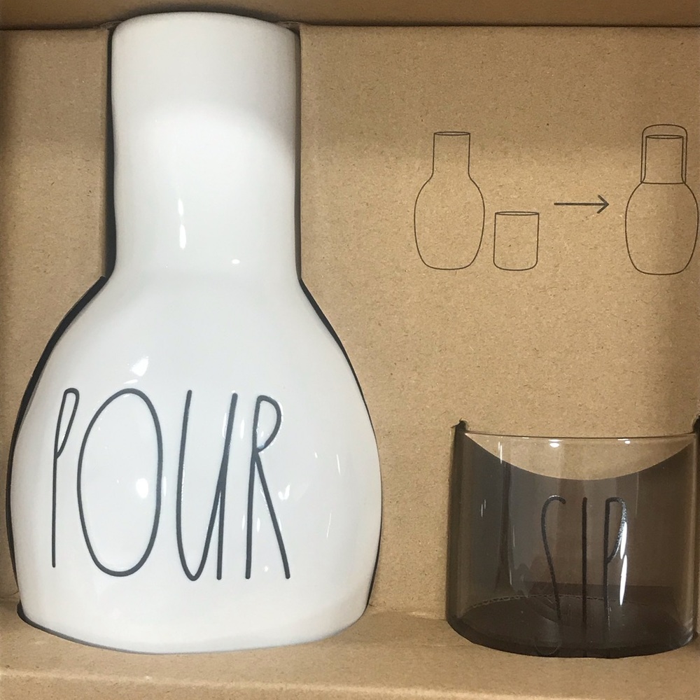 COPY - Rae Dunn wine decanter and glass NWT